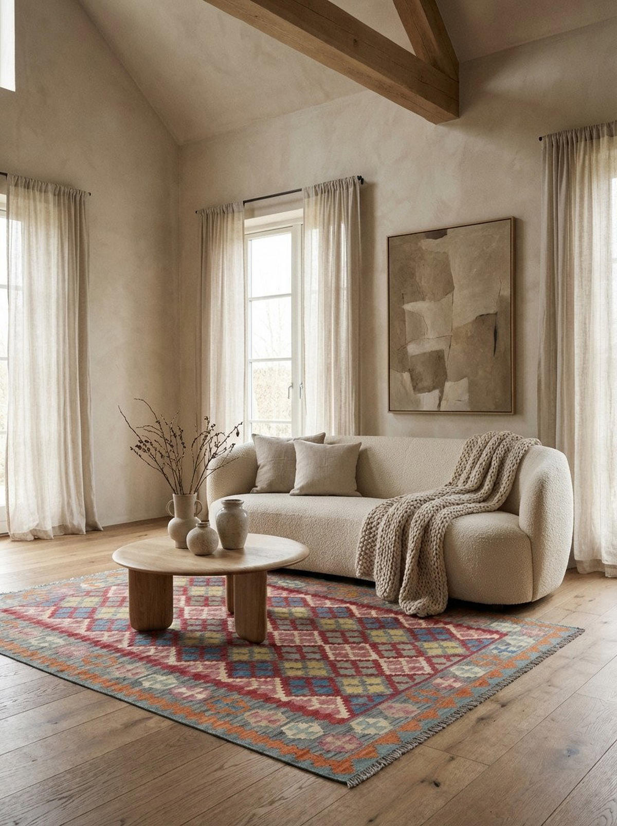 HANDWEBTEPPICH Kelim Gashgai Rot 207/161 cm Schurwolle - Rot, Textil (161/207cm) - Looma