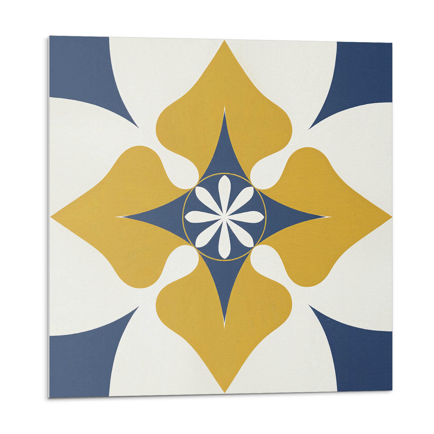 WANDPANEEL 4x 50x50 cm selbstklebend Solvian - Gelb, Kunststoff (50/1.6/50cm) - Wallfluent