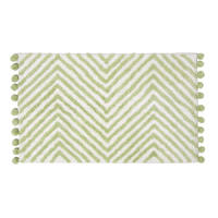 BADEMATTE 50/80 cm Chevron, Baumwolle - Grün, Textil (50/80cm) - Homescapes