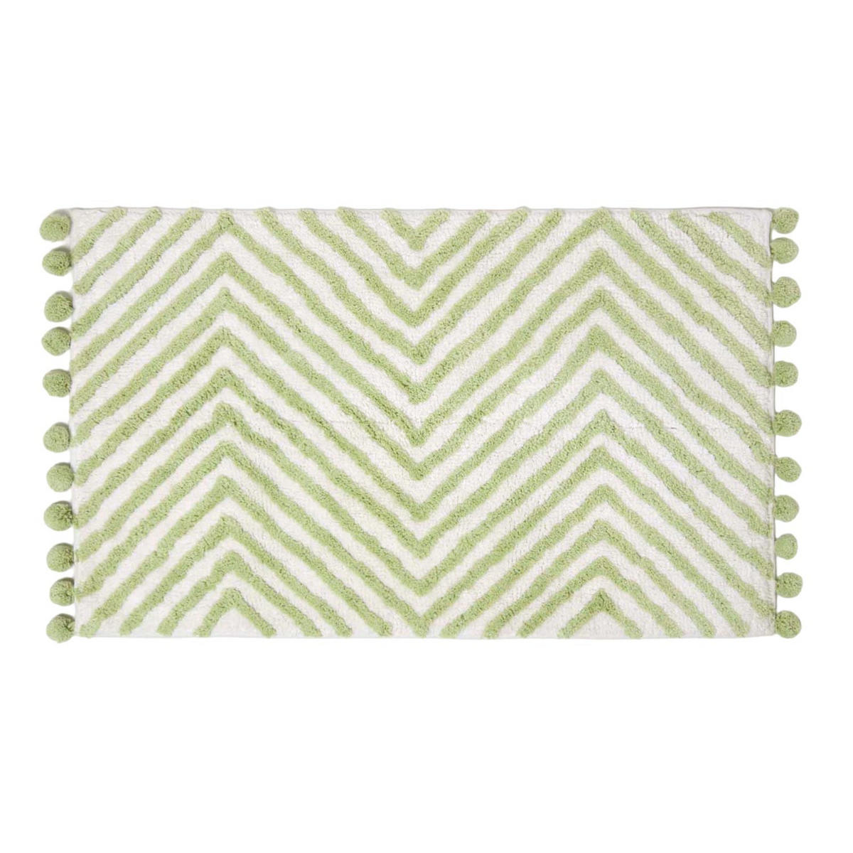 BADEMATTE 50/80 cm Chevron, Baumwolle - Grün, Textil (50/80cm) - Homescapes