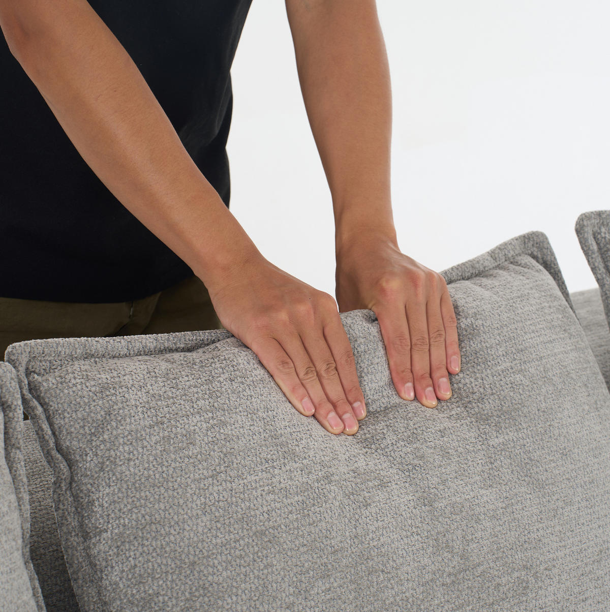 ECKSOFA aus Chenille in Grau mit modularem Design - Grau, Textil (144/65/262cm) - Modfu