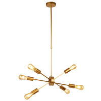 HÄNGELEUCHTE Gold matt 6-flammig - Goldfarben, Metall (53/23/107cm)