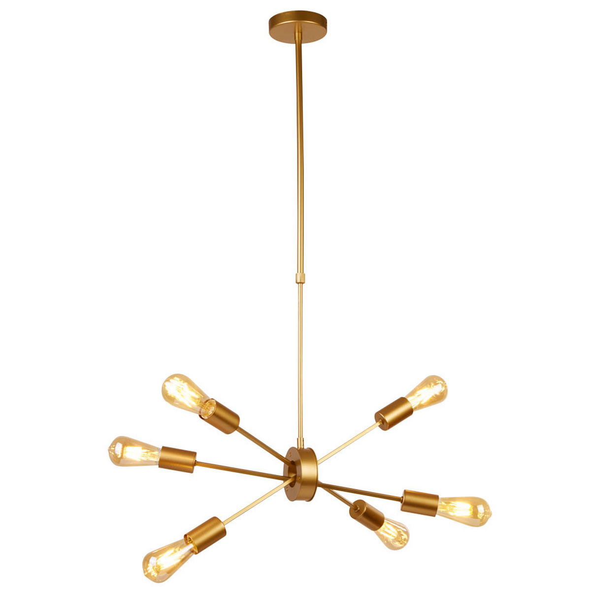 HÄNGELEUCHTE Gold matt 6-flammig - Goldfarben, Metall (53/23/107cm)