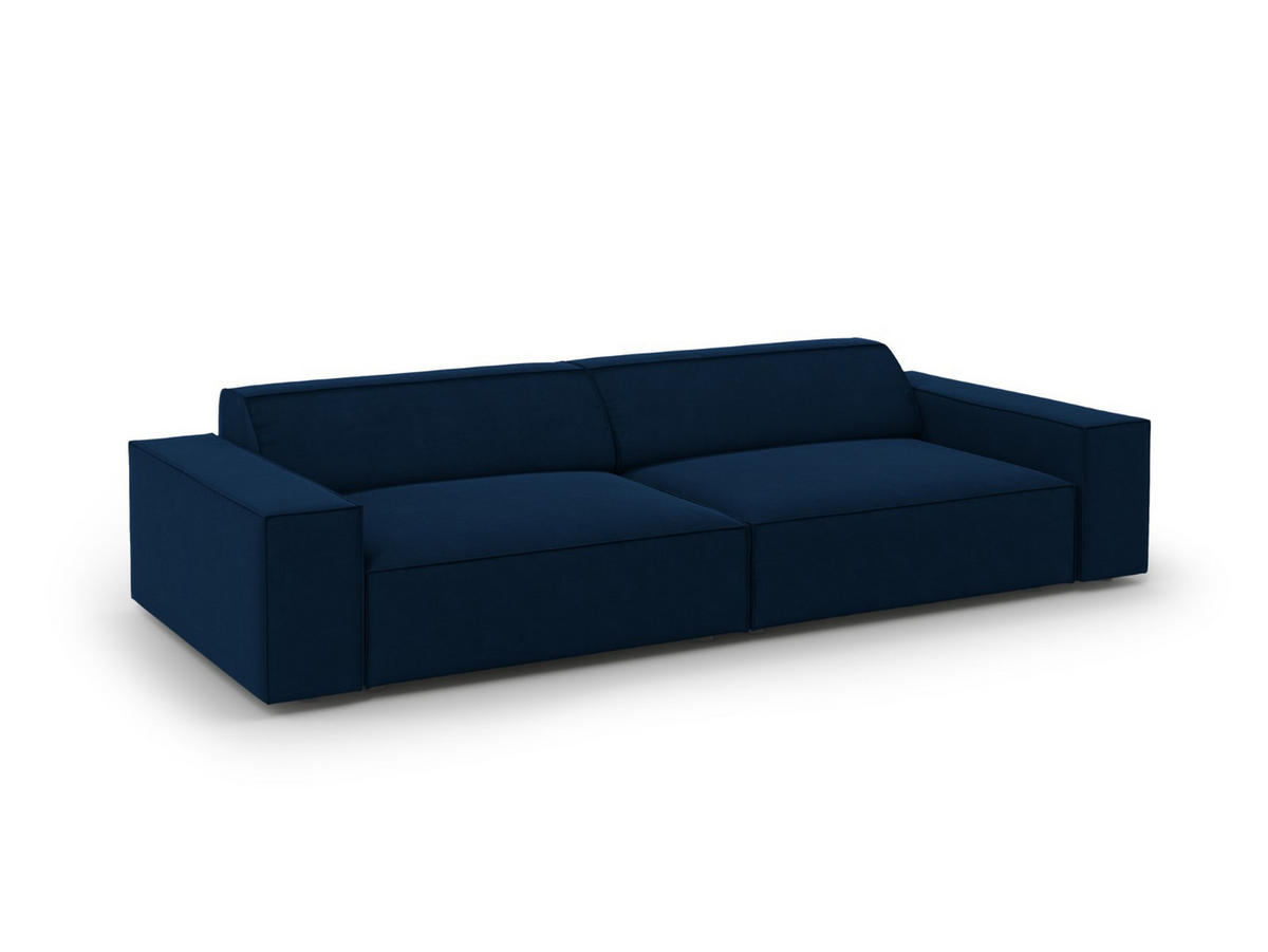 SOFA Jodie aus Samt königsblau 3 Sitzplätze - Blau, Textil (102/70/204cm) - Micadoni