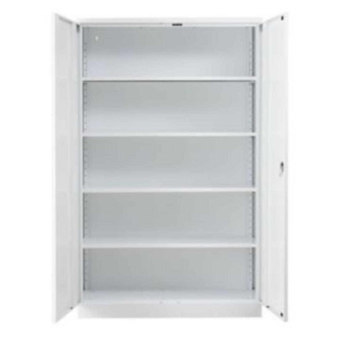 STAHLSCHRANK Bee mit 4 lackierten Fachböden 195x120x42 cm Korpusfarbe Verkehrsweiß Frontfarbe Verkehrsweiß - Weiß, Metall (120/195/42cm)