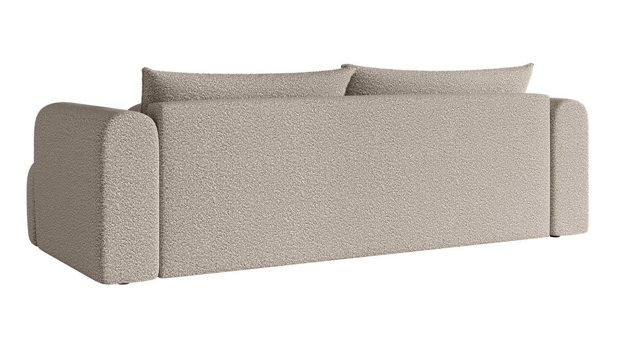 SCHLAFSOFA Dandelino Hellbeige Boucle - Beige/Schwarz, Kunststoff/Textil (250/90/112cm) - Selsey