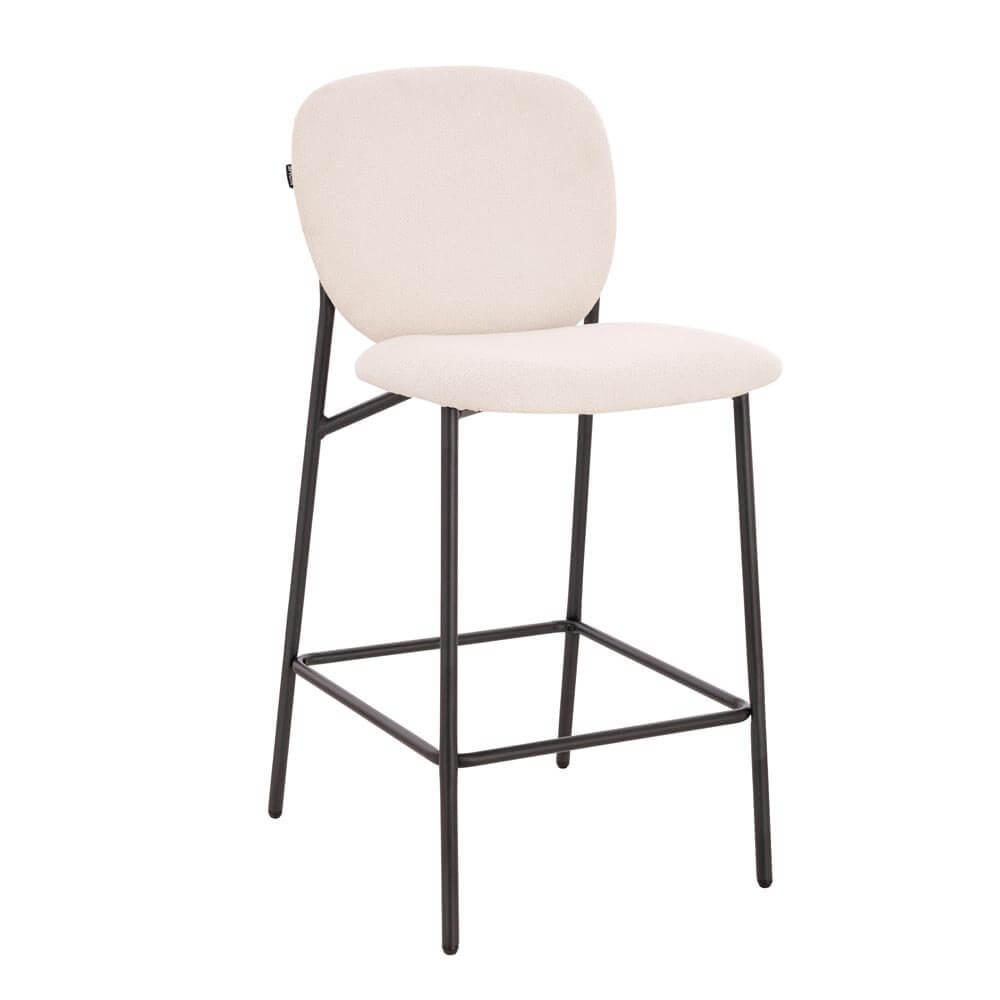 BARHOCKER CELDA - Menge: 1, Farbe: Bouclé Weiß - Weiß, Kunststoff (44/93/52cm) - Home Deluxe