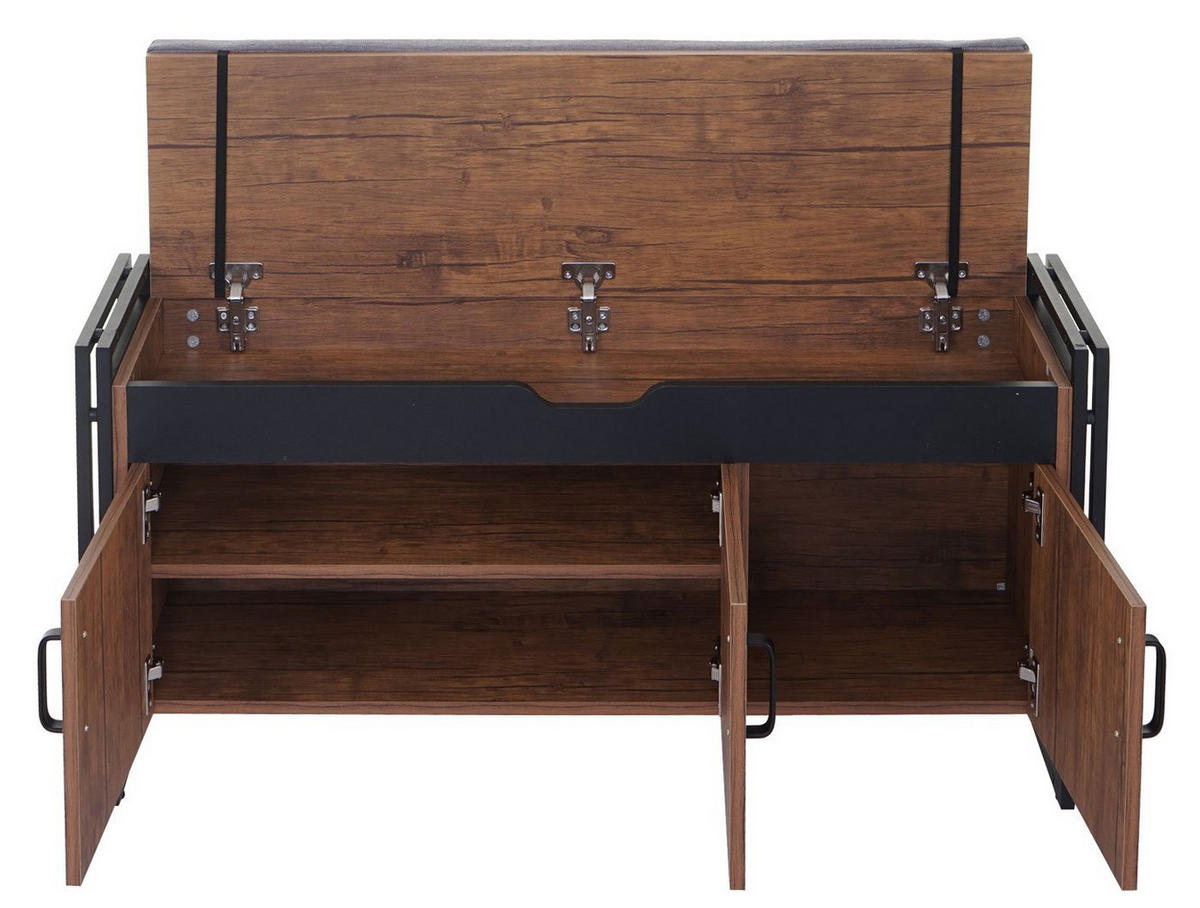 SITZBANK Grau - Grau, Holz (110/53/30cm) - MCW