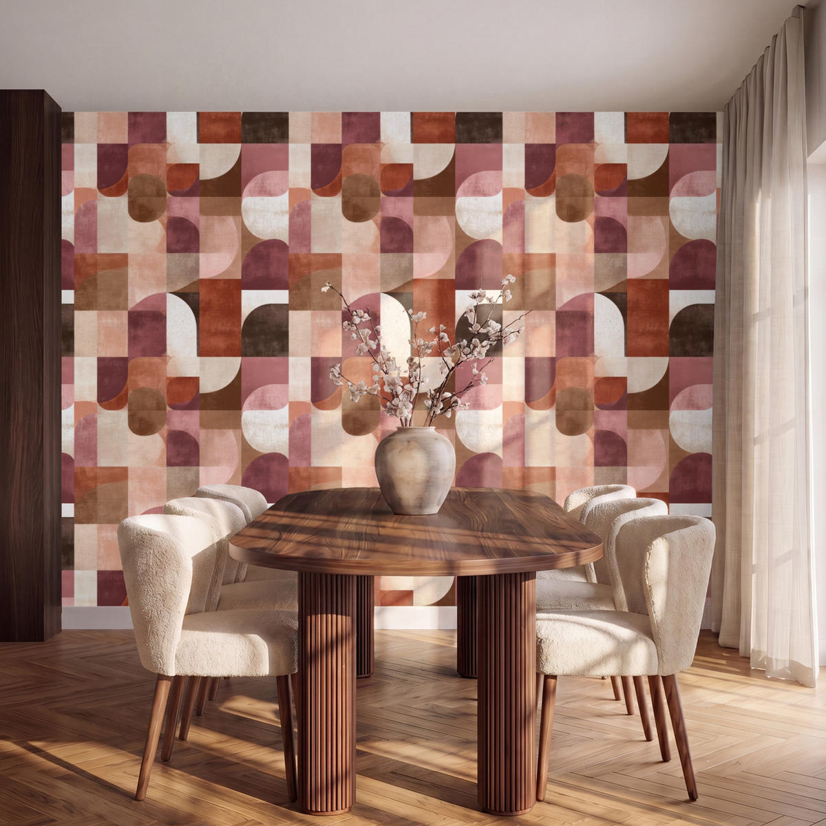 TAPETE - Geometrie - Modern - Retro - 280x200 cm - Multicolor, Papier (280/200cm) - OnlyWow
