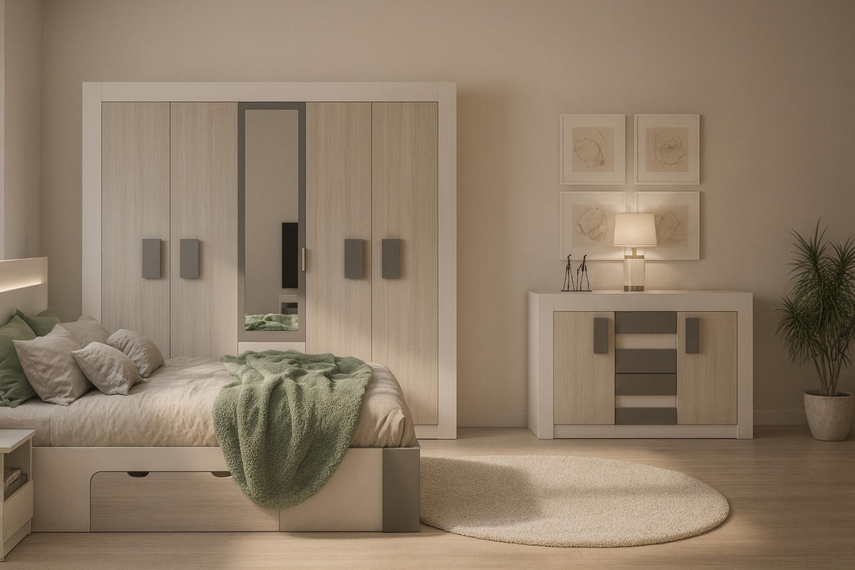 SIDEBOARD HEAVEN 2D4S 145/96/50 in Weiß/Kathult - Eichefarben/Weiß, Holzwerkstoff (145/96/50cm) - Deine Möbel 24