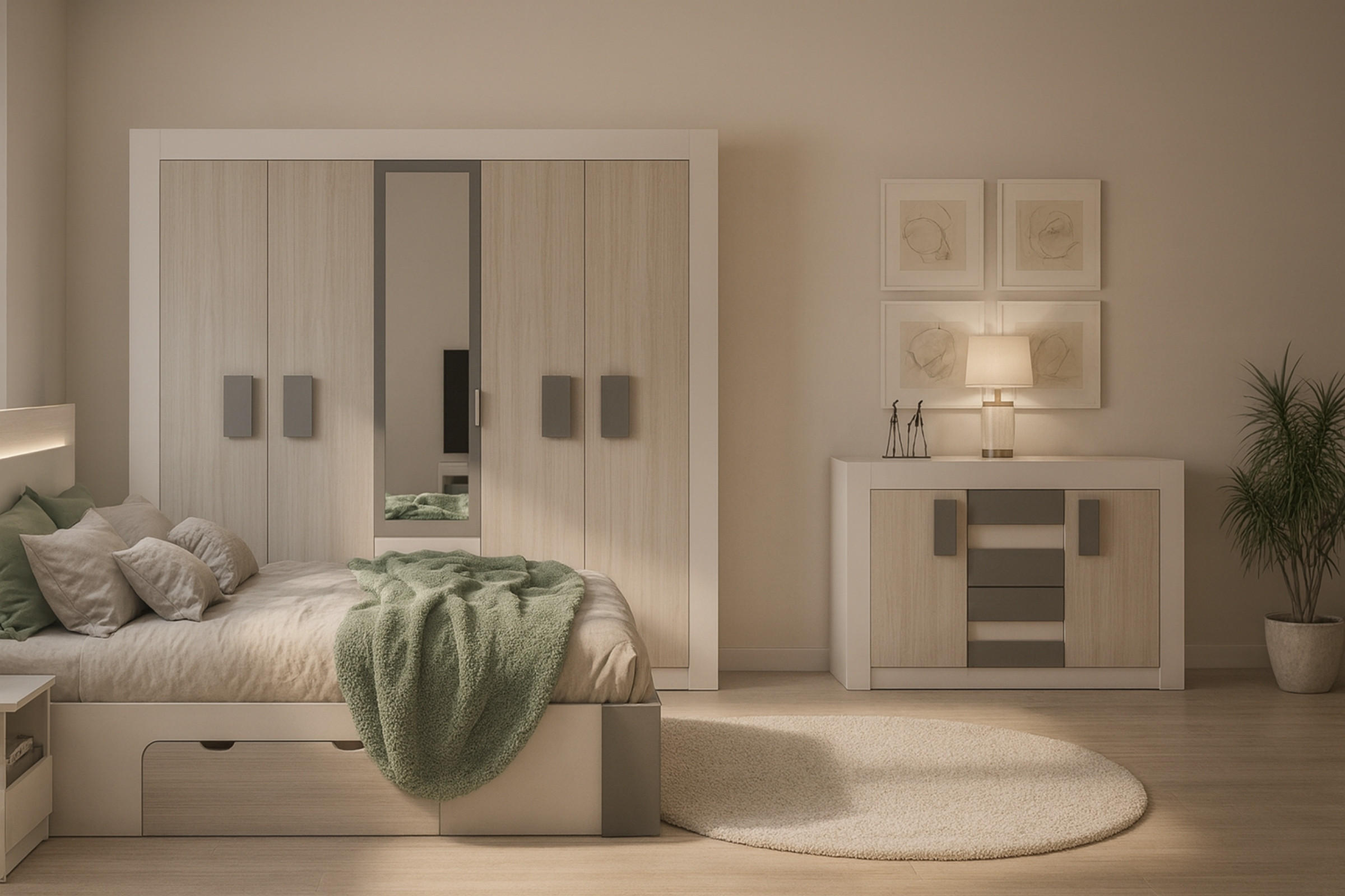 Thumbnail - Deine Möbel 24 Sideboard, Weiß, Eiche, Holzwerkstoff, 4 Schubladen, 145x96x50 cm, Wohnzimmer, Kommoden & Sideboards, Sid...