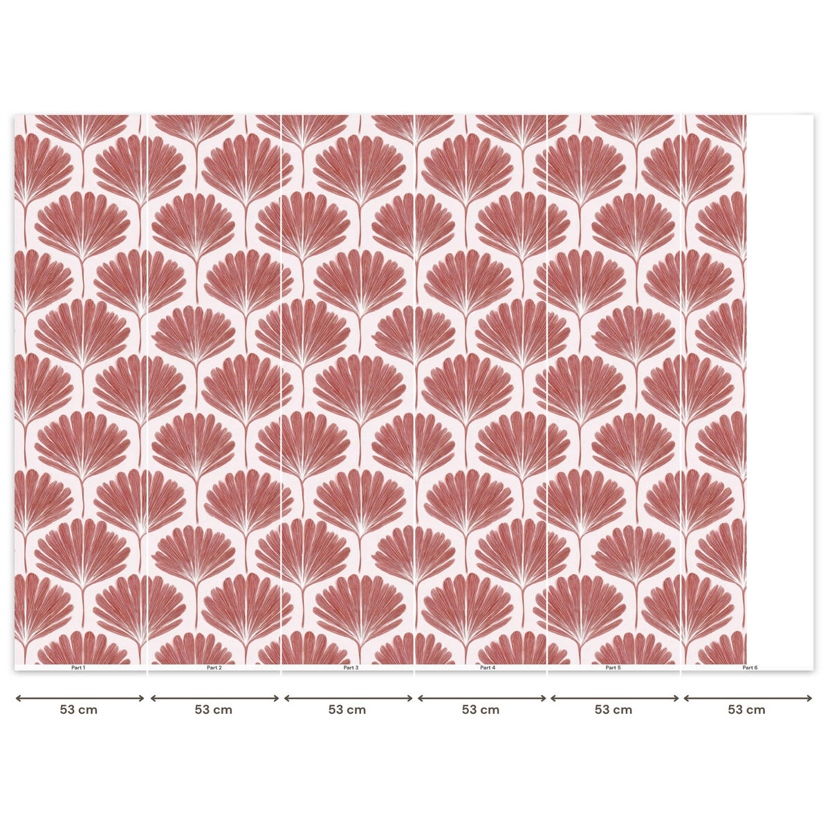 TAPETE - Fächer - Motiv - Terra - 260x200 cm - Rotbraun, Papier (260/200cm) - OnlyWow