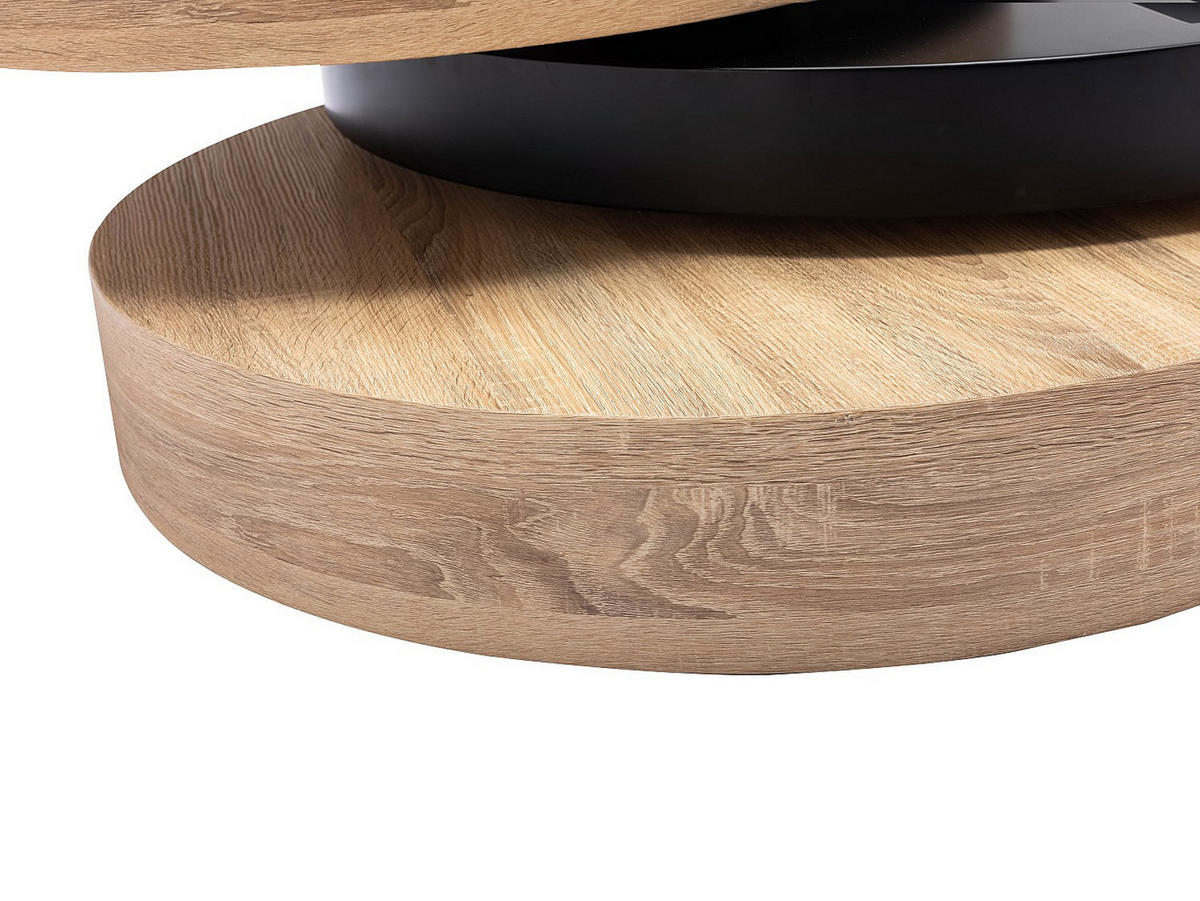COUCHTISCH - 80 cm x 80 cm - holz - schwarz, naturfarben hell Janita - Schwarz/Naturfarben, Holz (80/80/32.5cm) - Vente-Unique