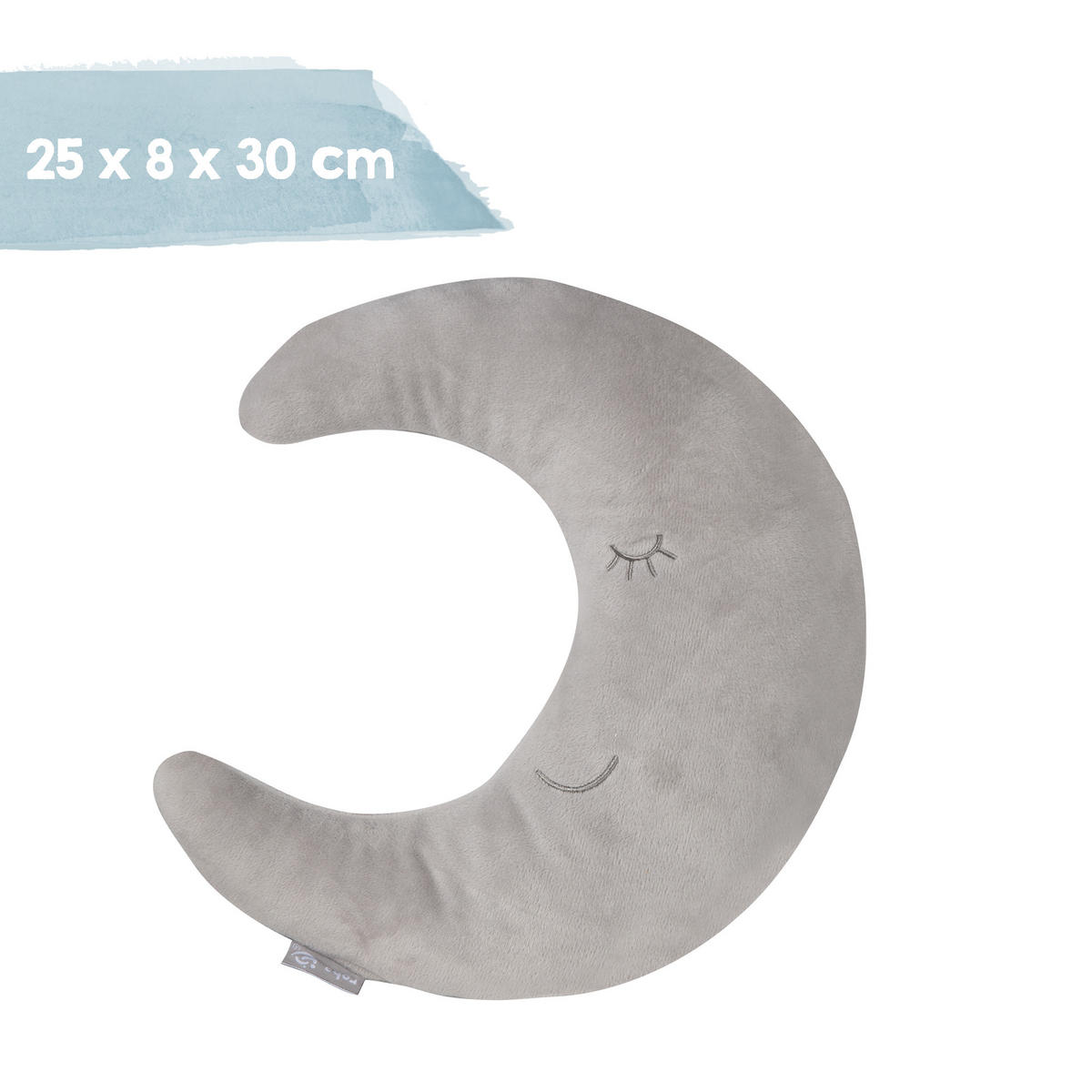 NACKENKISSEN Mond grau - Grau, Textil (25/8cm) - Roba