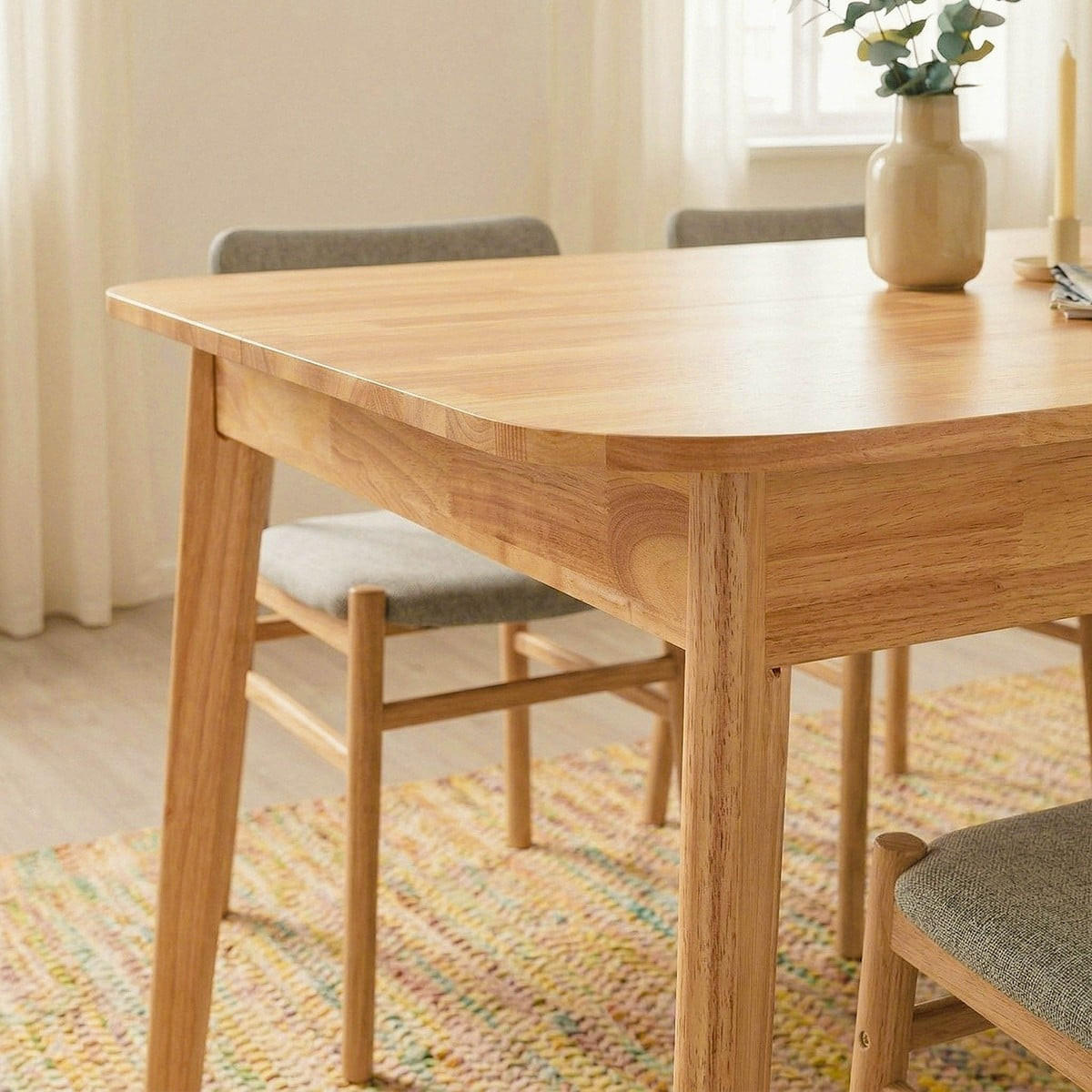 ESSTISCH Ausziehbarer 120-160 cm aus Gummibaumholz 80/75/120-160 cm - Nussbaumfarben, Holz (86.5/80/75cm) - Calicosy