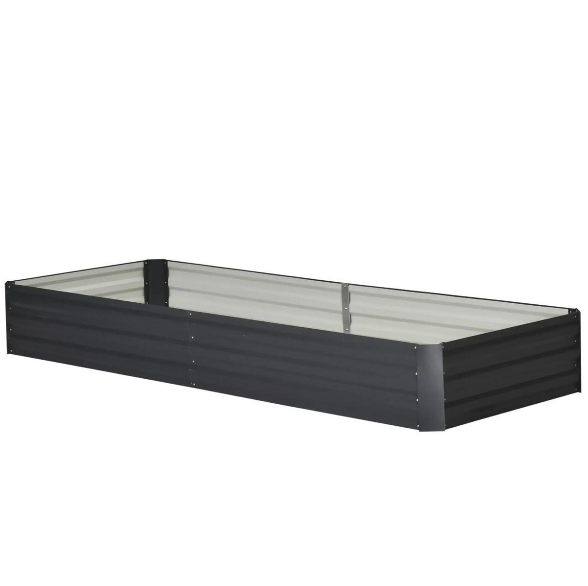 TRUHLÍK na kvety z ocele, 241/90,5/30 cm sivý, s otvoreným dnom - sivá, kov (90.5/30/241cm) - BEAOK