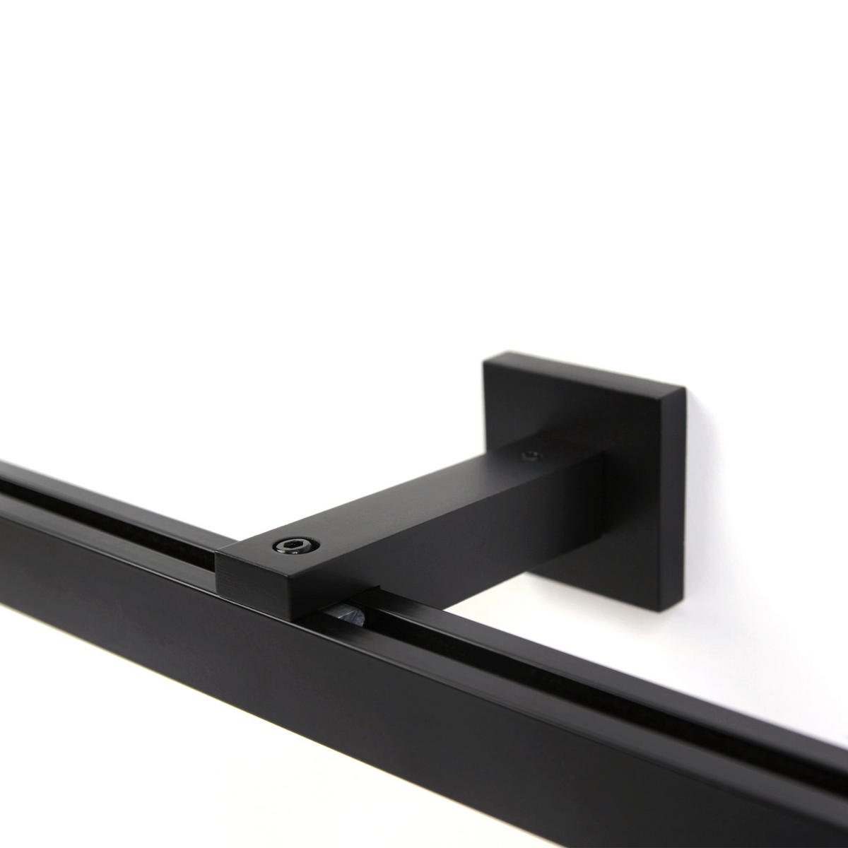 GARDINENSCHIENE 1-lauf Cube - Schwarz, Metall (60cm) - Deco-Raum