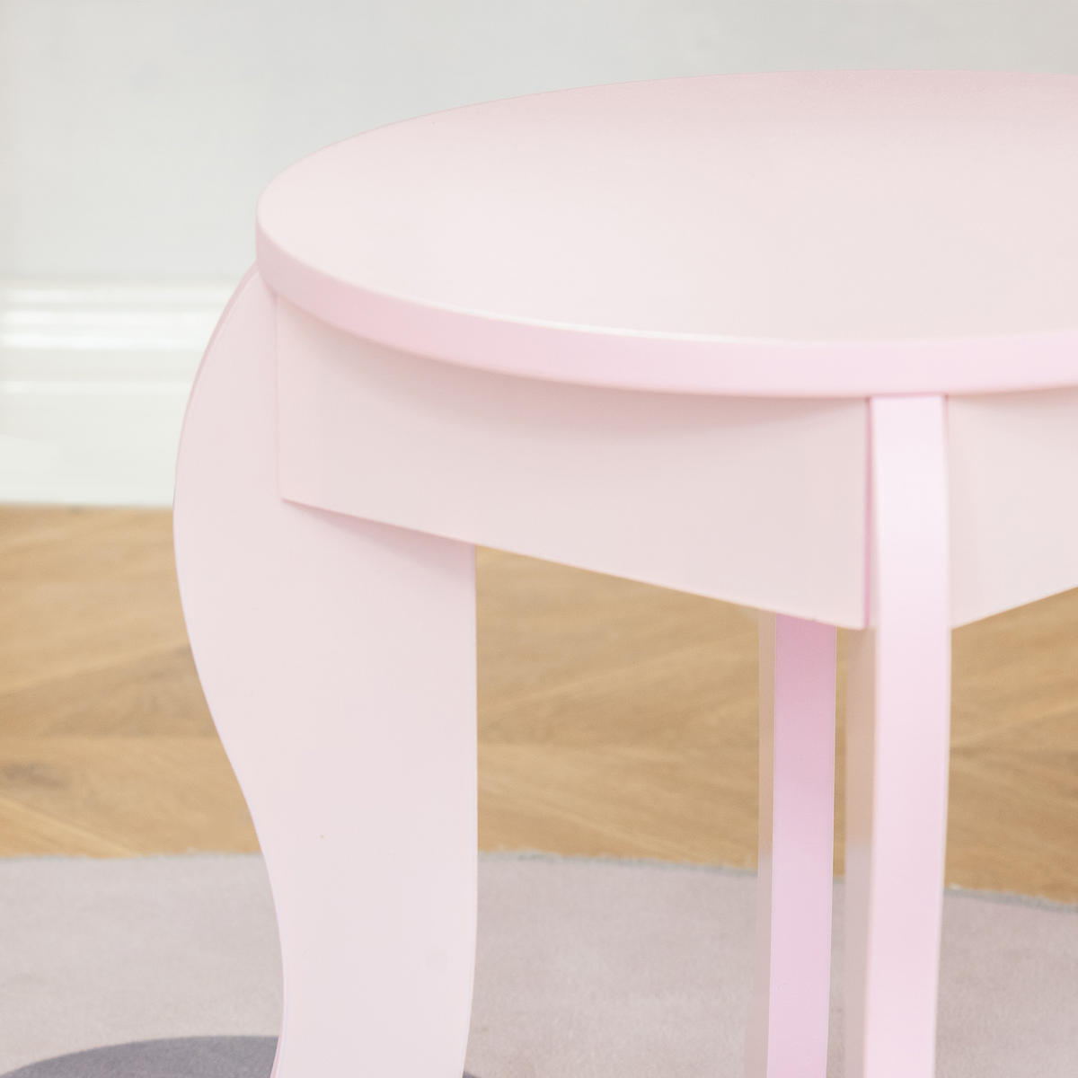KINDERSCHMINKTISCH DE-18626 mit Herz-Motiven, inkl. Hocker Rosa - Pink, Holzwerkstoff (36/88/60cm) - ComfortXL