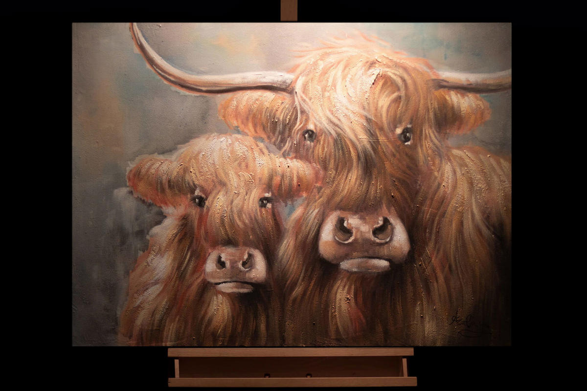 ACRYLBILD HANDGEMALT 100/75 cm - Braun, Holz/Textil (100/75cm) - KUNSTLOFT