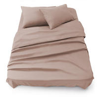 BETTLAKEN 3er Set - Spannbettlaken 180x200x30cm 2X Kissenbezug 50x80cm - Rose - Rosa, Textil (180/200cm)