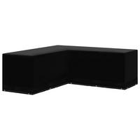 GARTENMÖBEL-ABDECKUNG L-Form 12 Ösen 250/250/90 Cm - Schwarz, Kunststoff (250/250/90cm) - vidaXL