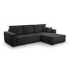 ECKSOFA L Form Cedria Dunkelgrau 287/145/85 cm mit Schlaffunktion - Dunkelgrau/Schwarz, Kunststoff/Textil (287/145cm) - AX Living