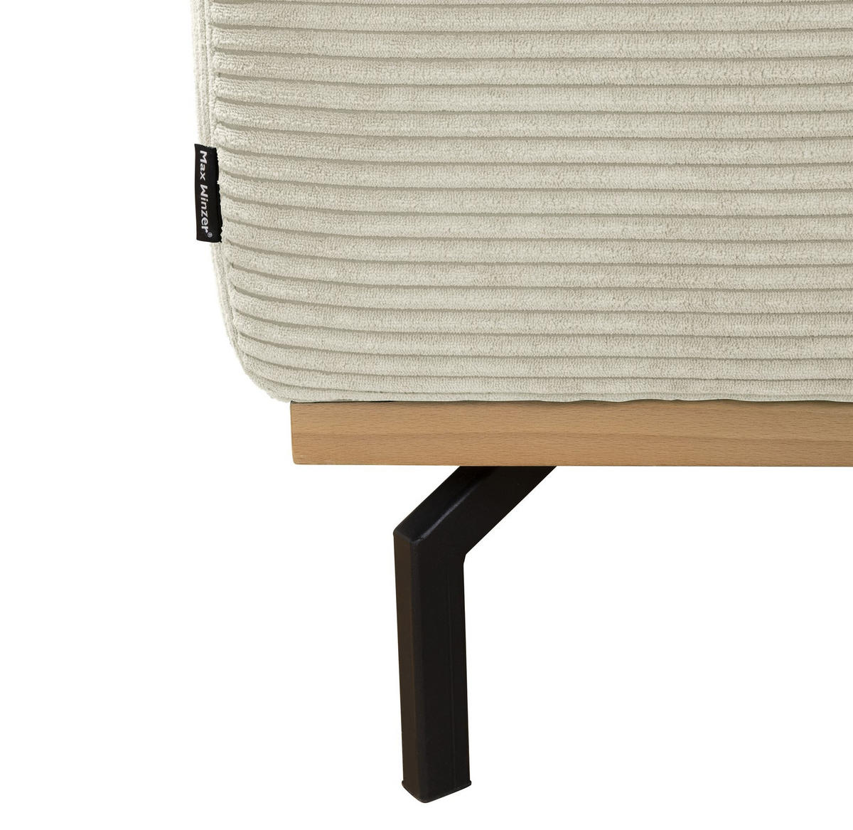 SOFA mit Longchair rechts Katrien Cordstoff creme - Creme, Kunststoff (135/280cm) - 58aufmkessel