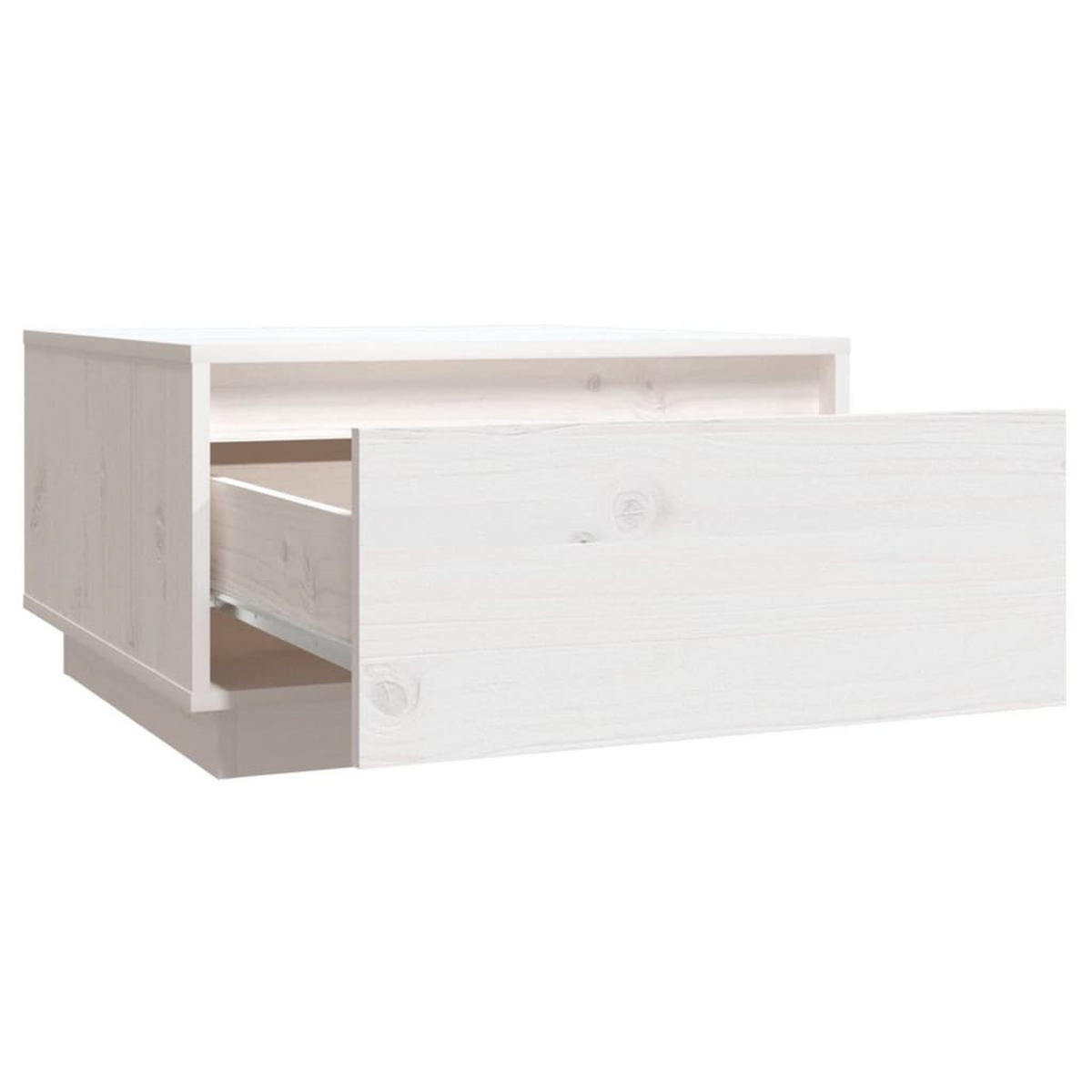 COUCHTISCH Weiß 55x56x32 cm Massivholz Kiefer - Weiß, Holz (55/56/32cm) - furnicato