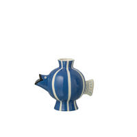 VASE FISCH BALL GESTREIFT DOLOMIT Blau - Blau, Keramik (17cm) - J-Line
