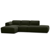 ECKSOFA mit Chaiselongue - Schwarz/Grau, Kunststoff/Textil (290/173cm) - home24