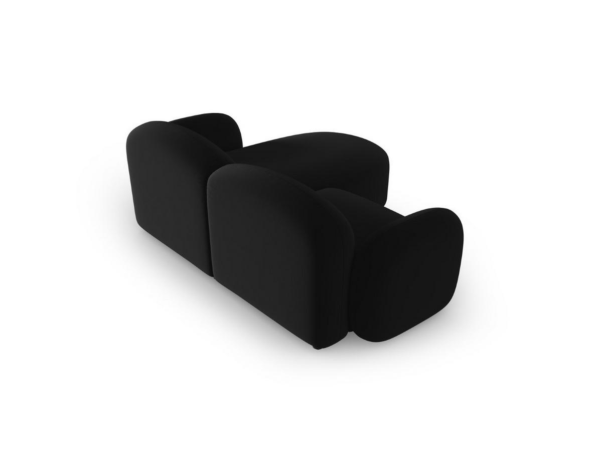 ECKSOFA links Blair aus Samt schwarz 3 Sitzplätze - Schwarz, Textil (155/194cm) - Micadoni