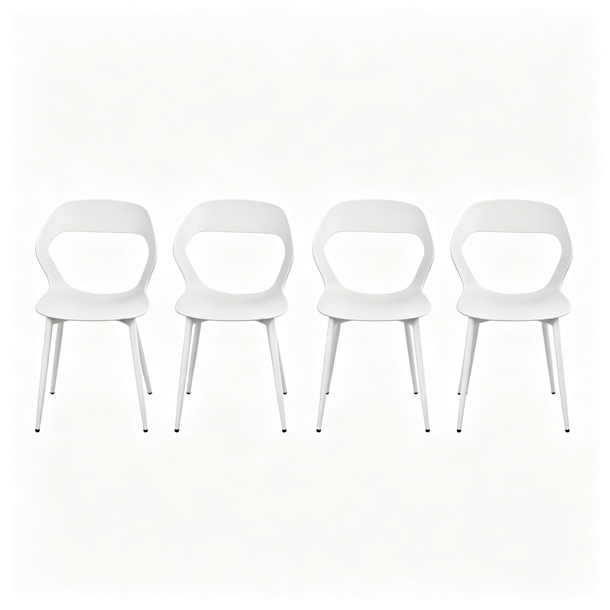 STUHL-SET DE-36240 4 Stück mit PP-Sitz Weiß - Weiß, Metall (44/83/51cm) - ComfortXL