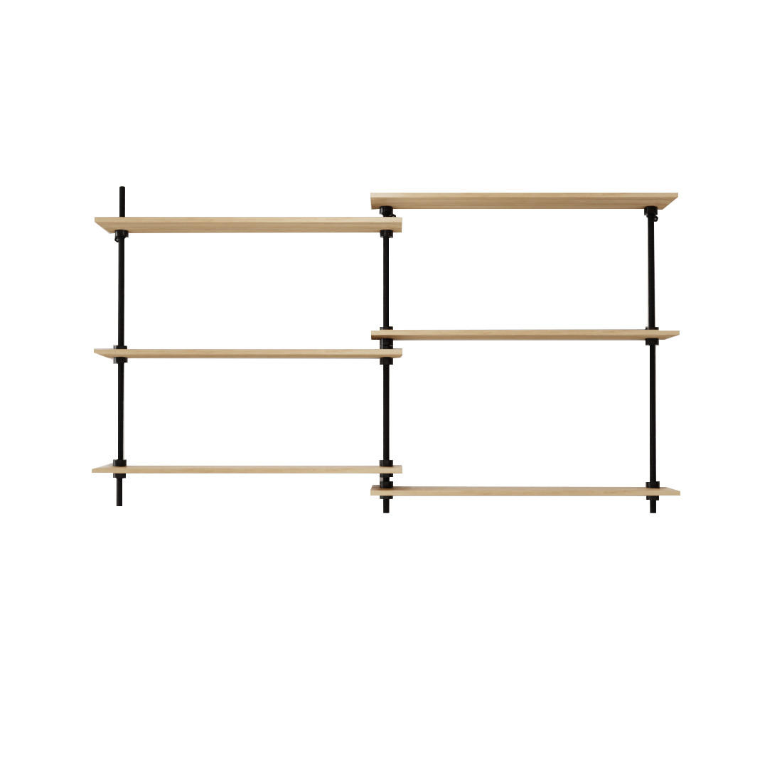 REGALSYSTEM mit Wandregalen 92x160x17x5 - Eiche San Remo, Metall (160/92.5/17.5cm) - AR Shelving