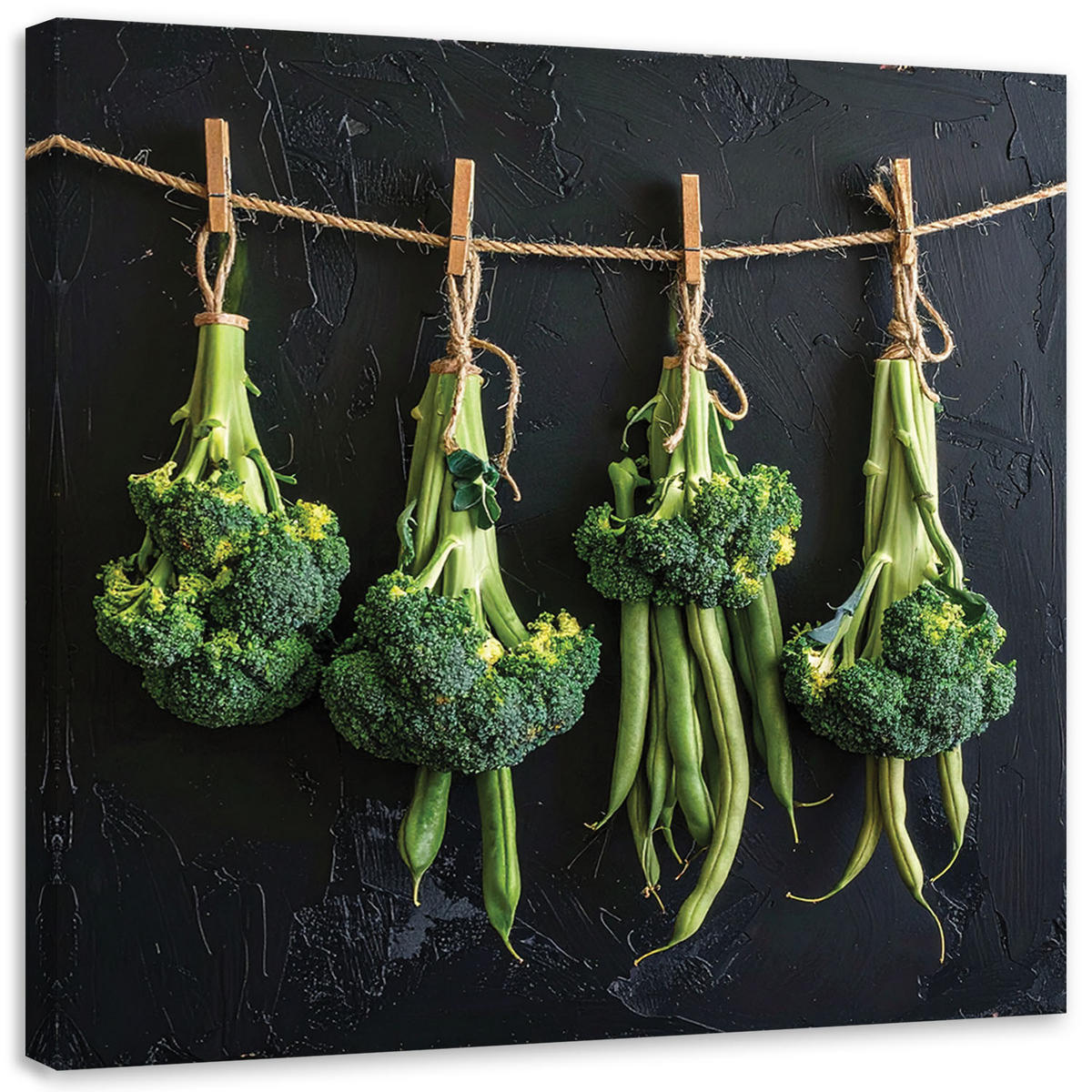 LEINWANDBILD Essen & Trinken 20x20cm - Grün, Textil (20/20cm) - Feeby