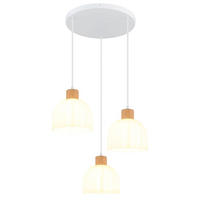 LED PENDELLEUCHTE Metall, Weiß matt, Glas opal, kürzbar - Multicolor, Holz (51/51/130cm) - Globo Lighting