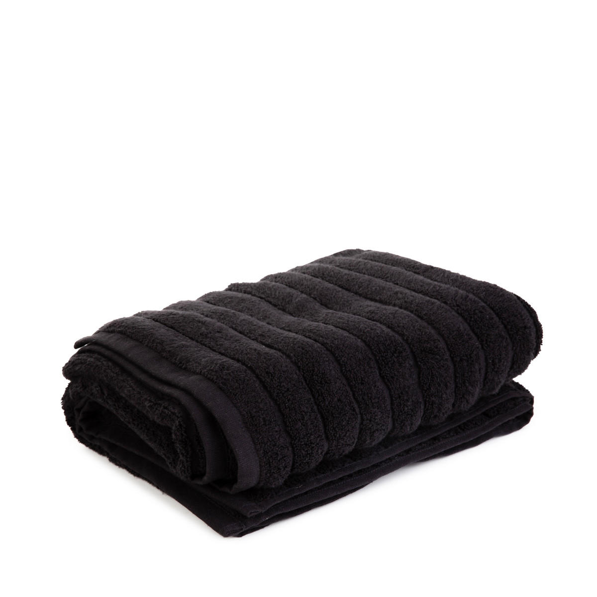 BADETUCH Astri schwarz 70x130 cm - Schwarz, Textil (70/130cm) - Homla