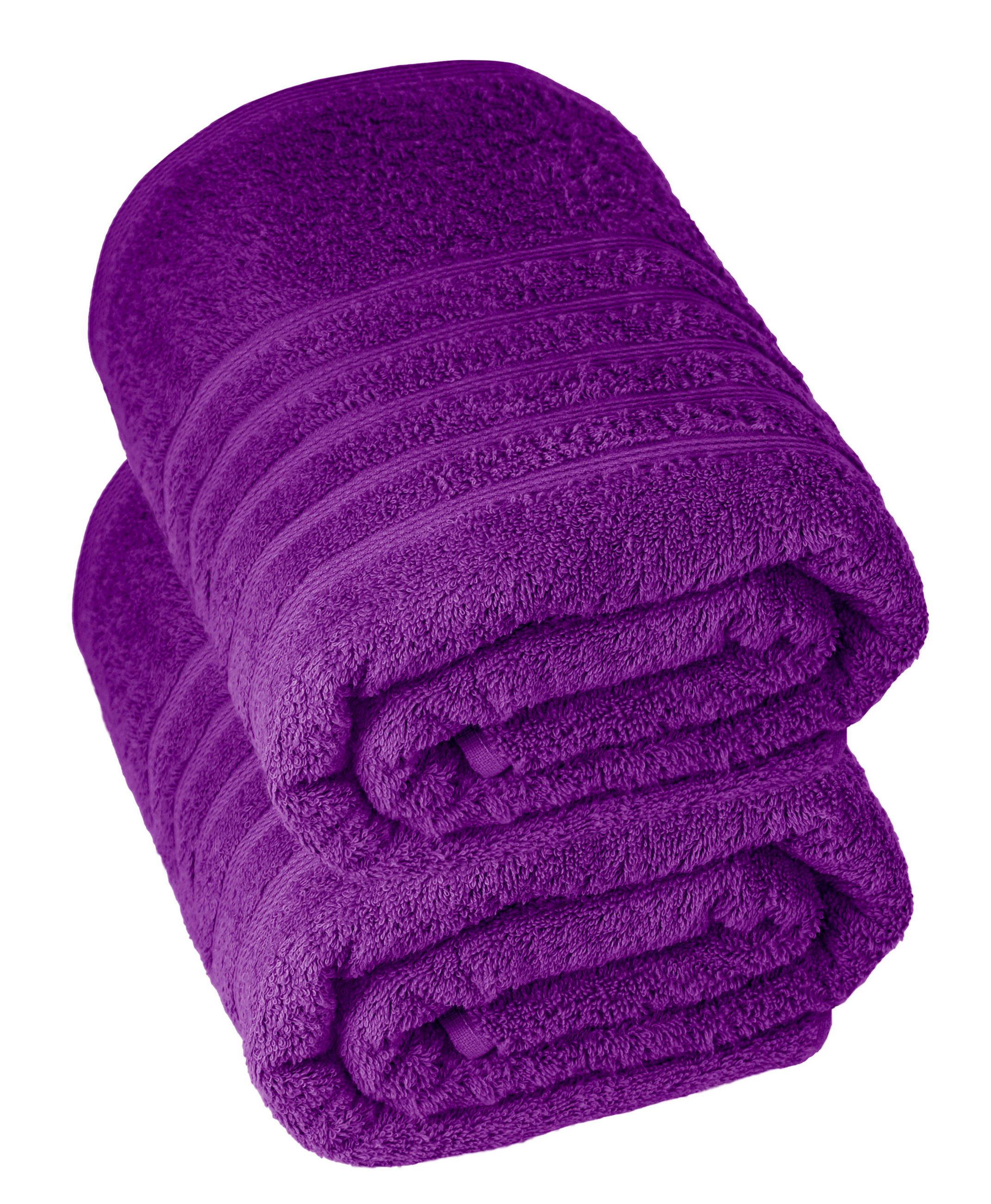 BADETUCH London Aubergine Lila 2er Set 100x150 - Aubergine, Textil (100/150cm) - Lashuma