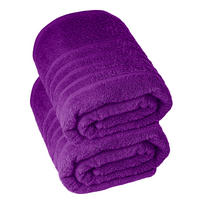 BADETUCH London Aubergine Lila 2er Set 100x150 - Aubergine, Textil (100/150cm) - Lashuma