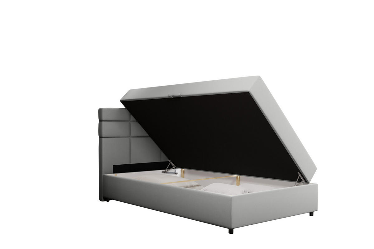 BOXBETT Reve 120 x 200 cm mit Bettkasten und Lattenrost ohne matratze - hellgrau - Hellgrau, Holz (120/200cm) - Panda Möbel
