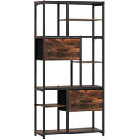STANDREGAL 30/72,5/150 cm mit 2 Stoffschubladen und 9 offenen Fächern in Holzoptik, Braun - Braun, Holzwerkstoff (72.5/150/30cm) - Redom