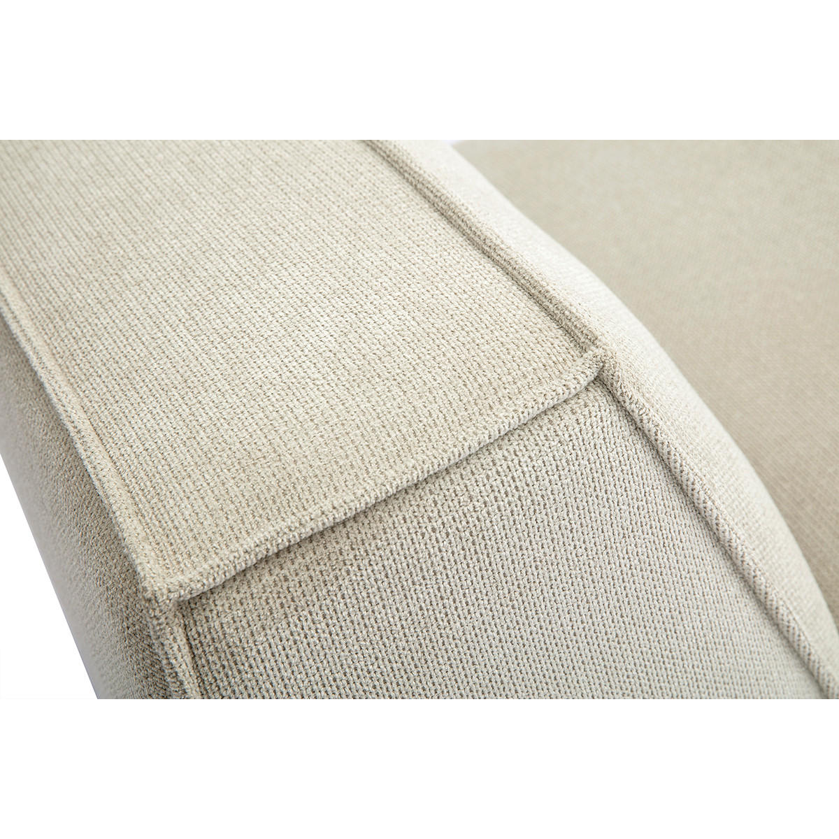 MODUL Rechts Beige Samt-Effekt SPLIT - Beige, Textil (101/70.5/83cm) - Miliboo