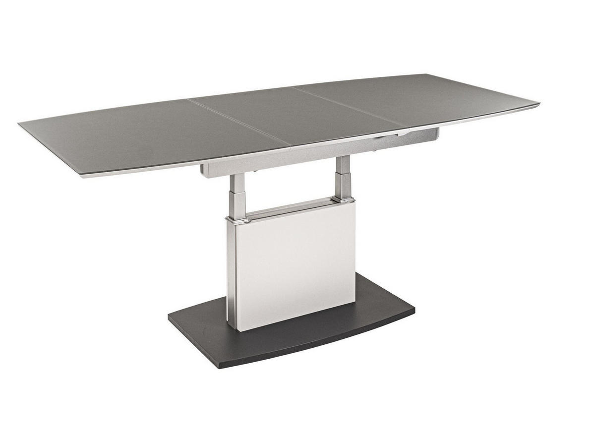 COUCHTISCH Cesya 115x70x54 höhenverstellbar;ausziehbar Seidengrau/Umbragrau - Grau, Glas (115/70/54cm) - 58aufmkessel