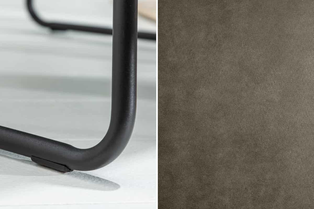 STUHL MUSTANG Microfaser Taupe 80 cm - Taupe/Schwarz, Textil/Metall (57/77/61cm) - riess-ambiente