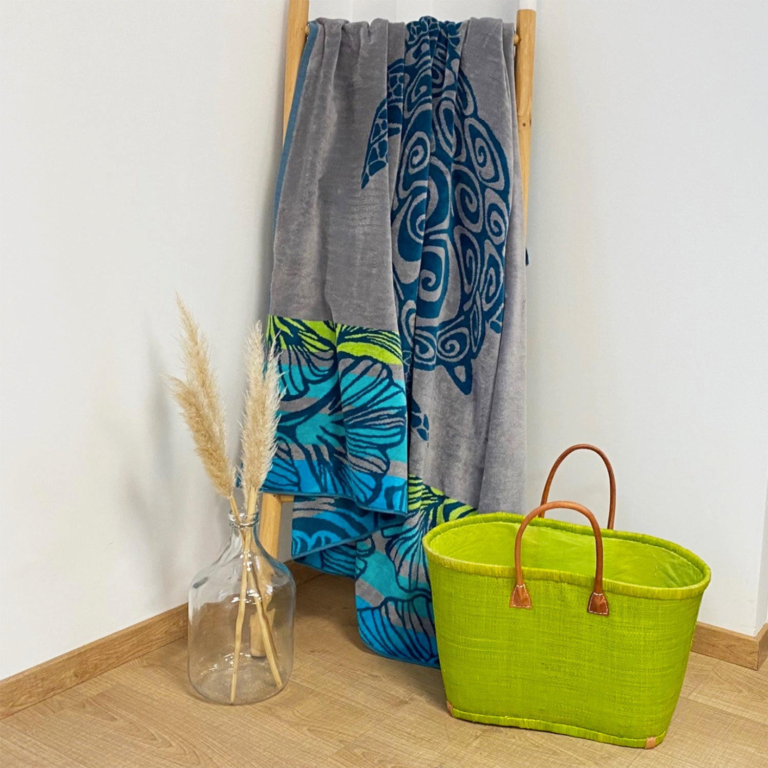 STRANDTUCH Frottee Velours Jacquard Camada 140x180 400g/m² - Grau, Textil (140/180cm) - LE COMPTOIR DE LA PLAGE