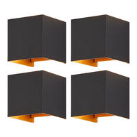 LED WANDLEUCHTE Inspiration 4er-Set - Schwarz, Metall (10/10/10cm) - Nettlife