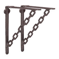 KONZOLA Hrdzavohnedá Sada-2 ks Liatina Reťazový dizajn - tmavohnedá, kov (4/18/21.5cm) - Relaxdays