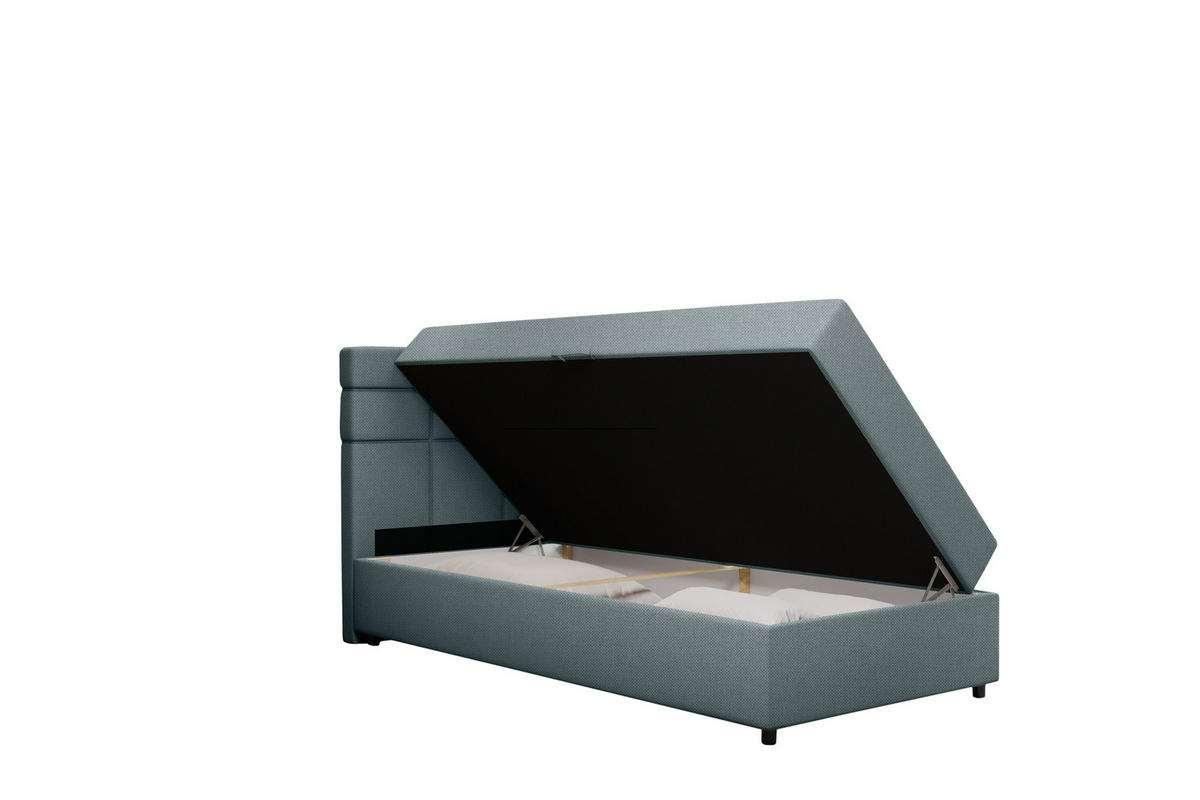 BOXBETT Reve 100 x 200 cm mit Bettkasten und Lattenrost ohne matratze - hellblau - Hellblau, Holz (100/200cm) - Panda Möbel