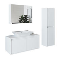 BADMÖBEL Set ATLANTIC-100 4-teilig - Weiß, Holzwerkstoff (100/150/45cm) - Roomart