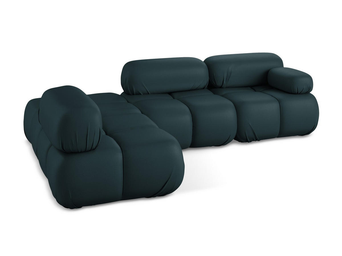 ECKSOFA Links Kunstleder Blau - Blau/Petrol, Leder/Kunststoff (190/285cm) - Makamii