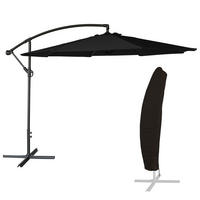 SONNENSCHIRM Oahu Schwarz Ø 300 cm - Schwarz, Textil (300/300cm) - Happy Garden